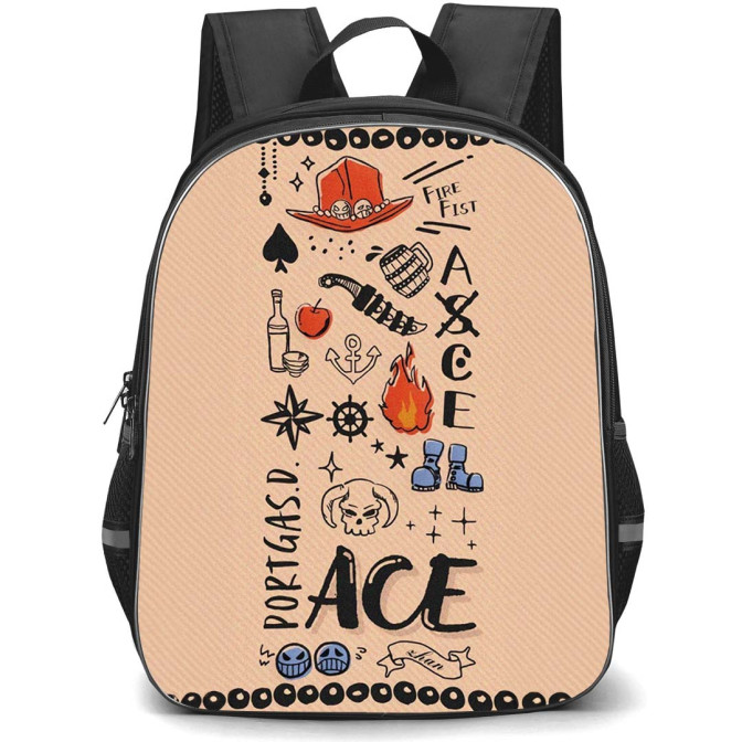 One Piece Ace Backpack StudentPack - Ace Belongings Icon Art work ...