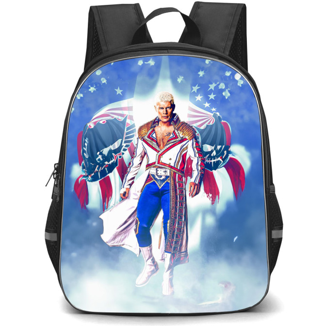 WWE Cody Rhodes Backpack StudentPack - Cody Rhodes Portrait Flag Logo ...
