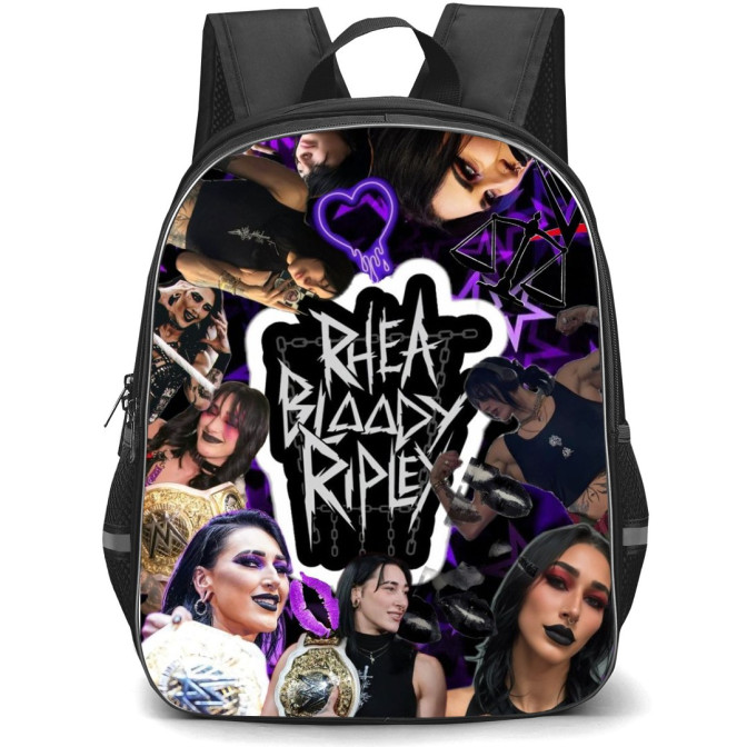 A Clear Rhea Ripley Backpack Rhea Ripley Backpack StudentPack - Rhea Ripley Fan Art Collage Poster ...