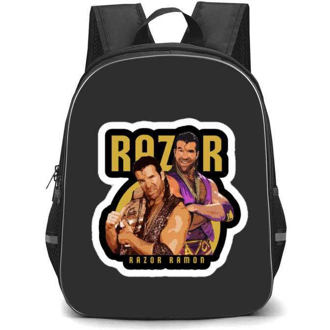 WWE Razor Ramon Backpack StudentPack - Smirk Portrait Collage Sticker ...