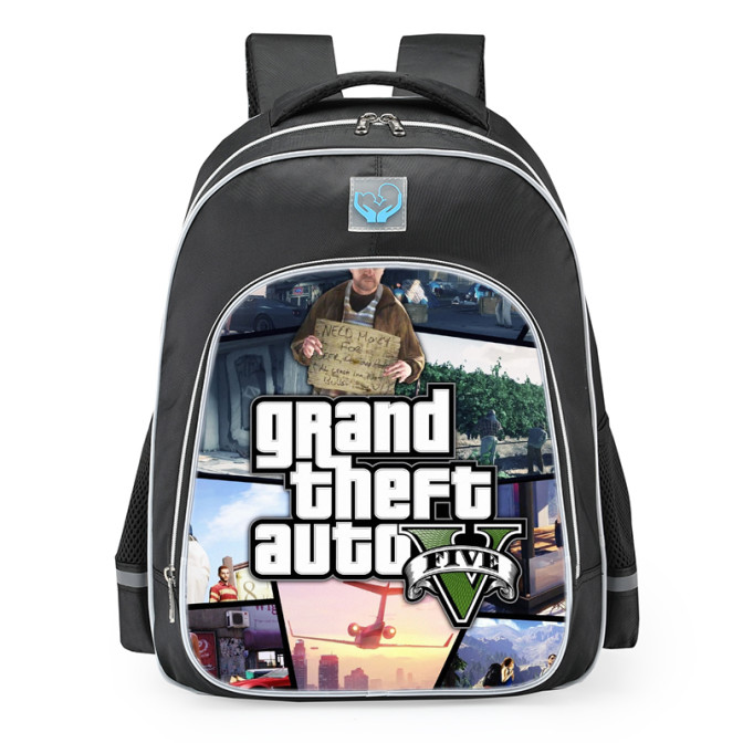 Grand Theft Auto GTA V Logo School Backpack | Trendapack