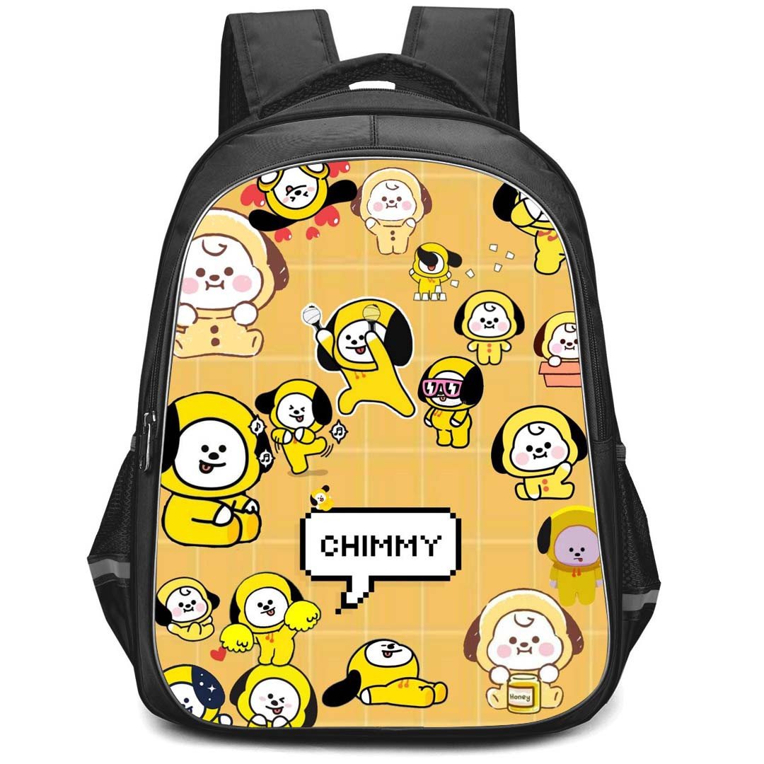 BT21 Chimmy Backpack StudentPack - Chimmy Dancing On Yellow Background