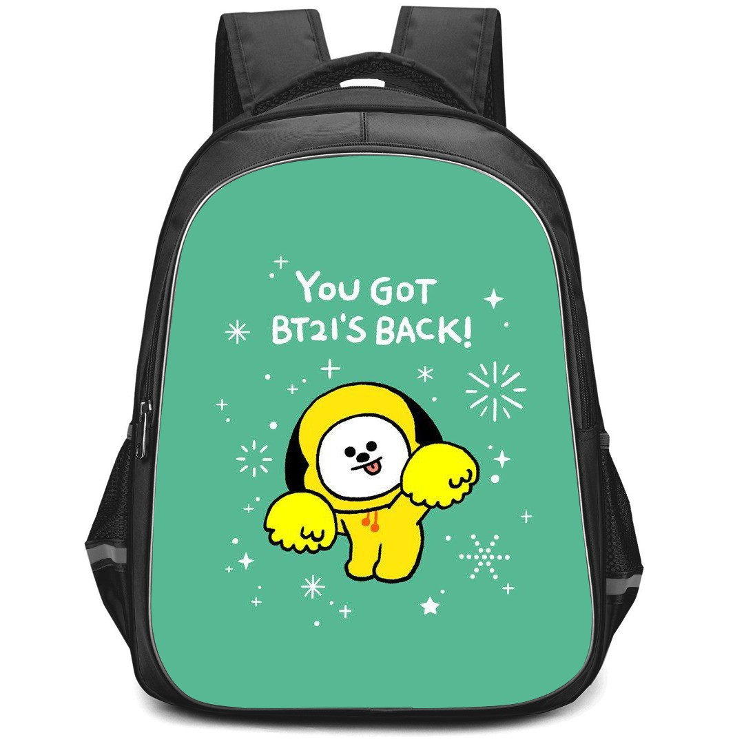 BT21 Chimmy Backpack StudentPack - Chimmy You Got BT21 Back On Green Background