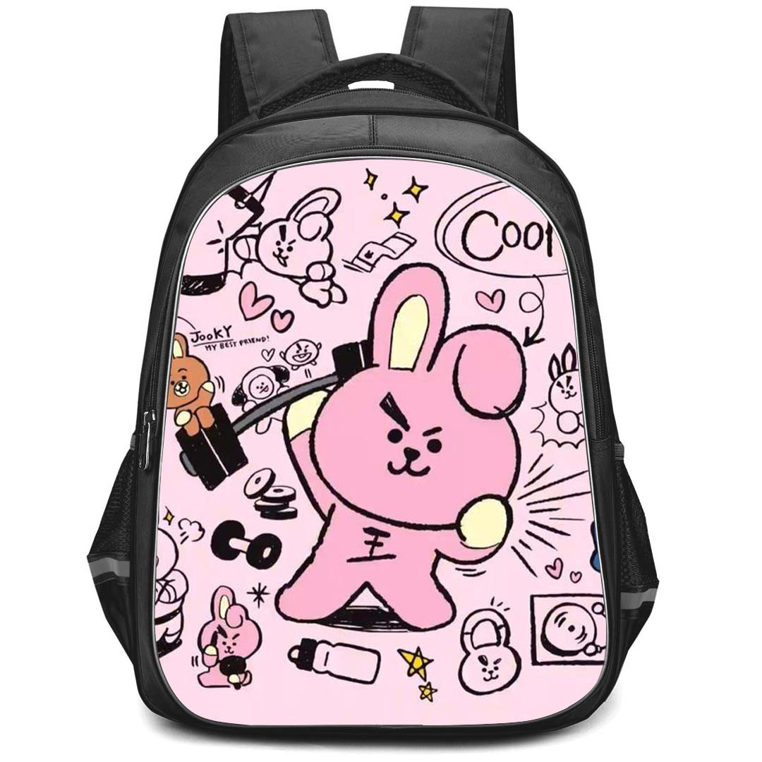 BT21 Cooky Backpack StudentPack - Cooky Doodle Theme Pink Background