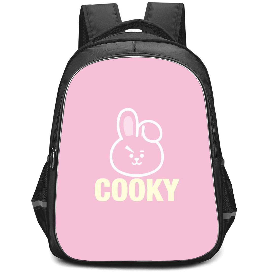 BT21 Cooky Backpack StudentPack - Cooky Logo On Pink Background