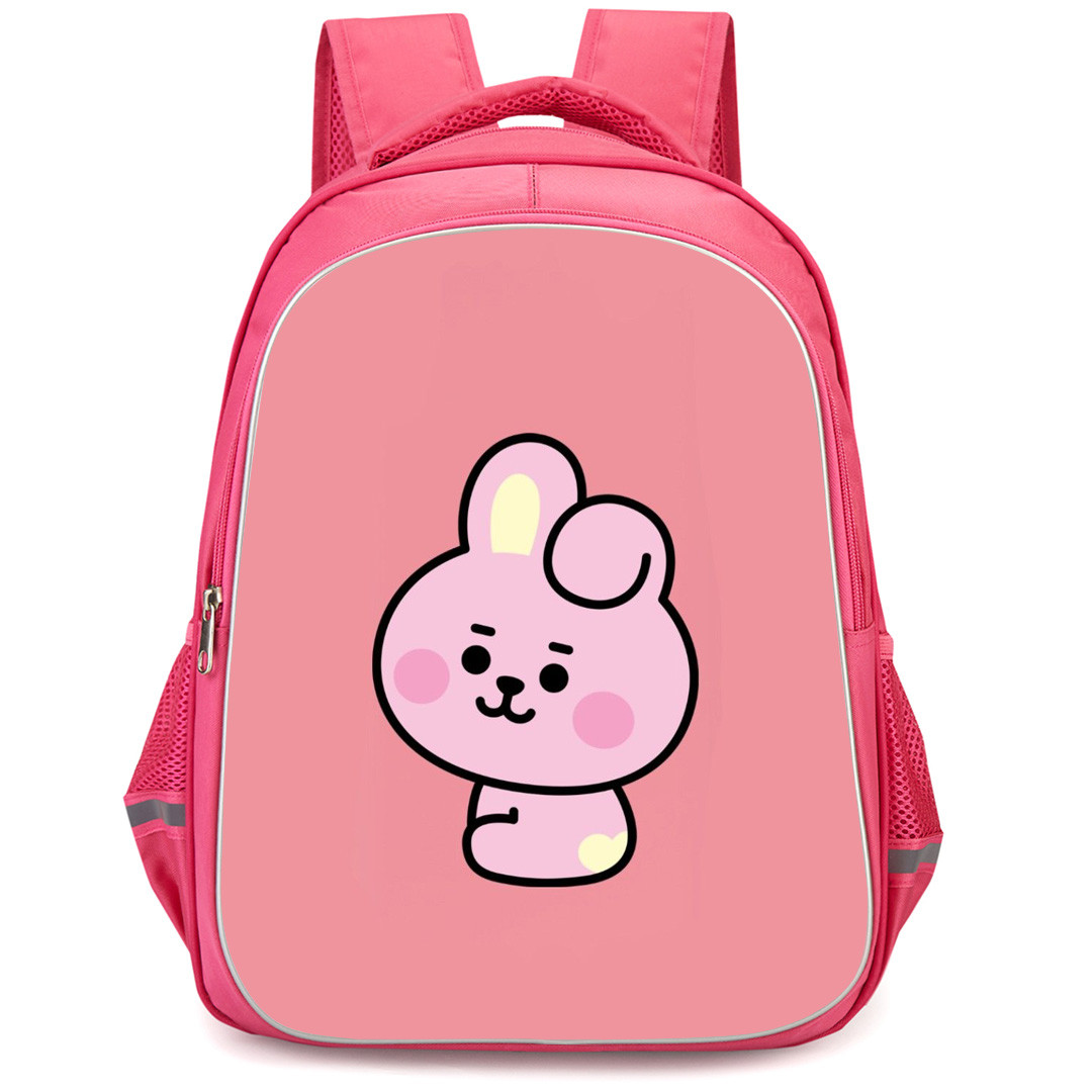 BT21 Cooky Backpack StudentPack - Cooky Sitting On Pink Background