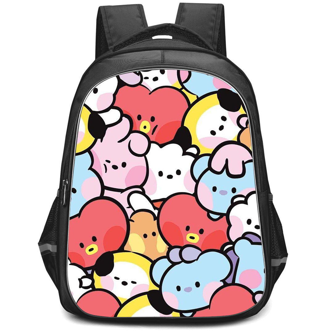 BT21 Backpack StudentPack - BT21 Cute Cartoon Collage