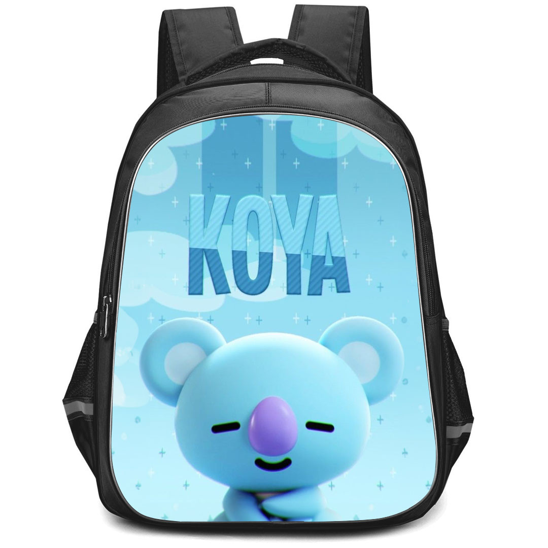 BT21 Koya Backpack StudentPack - Koya 3D Portrait On Blue Background