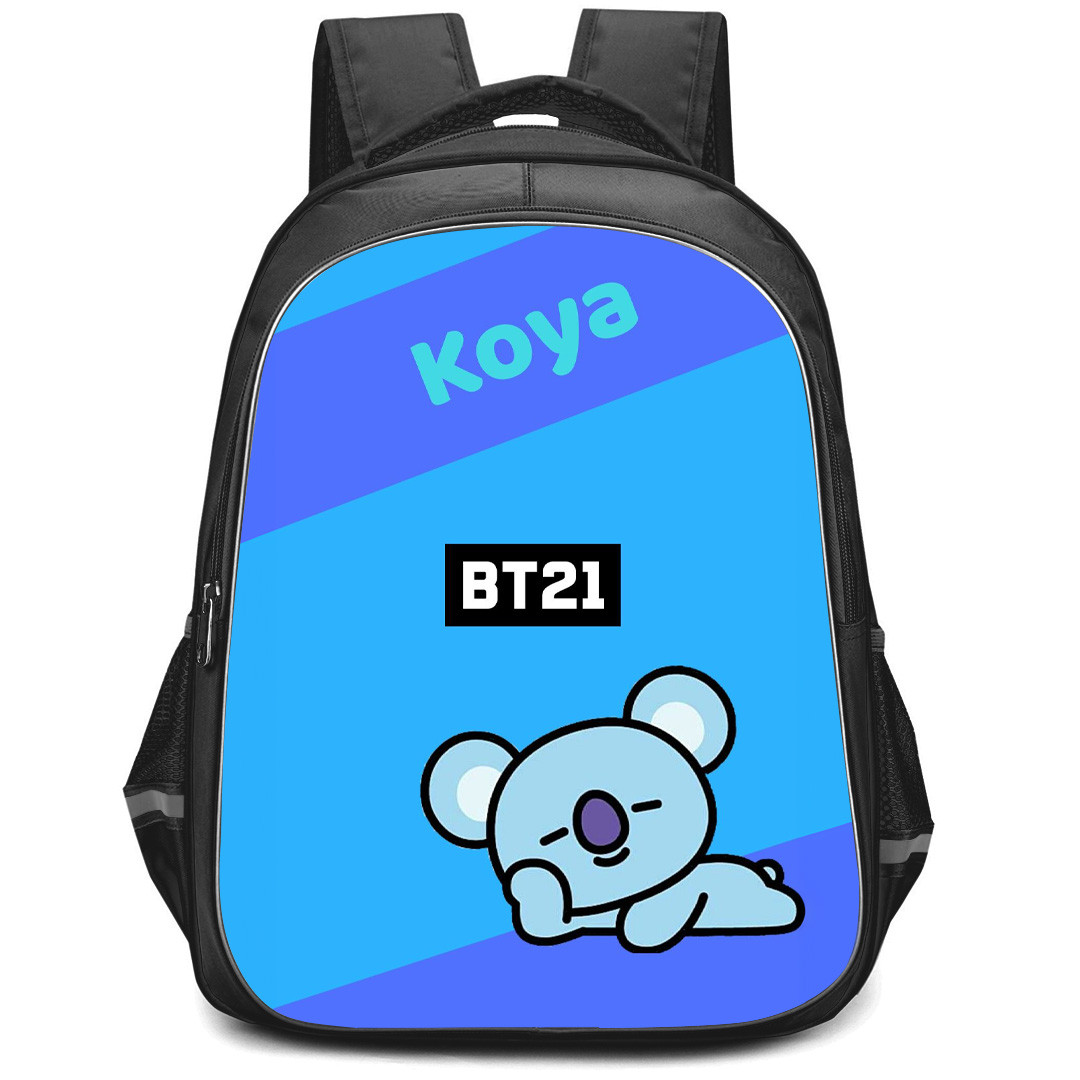 BT21 Koya Backpack StudentPack - Koya Sleeping On Blue Background