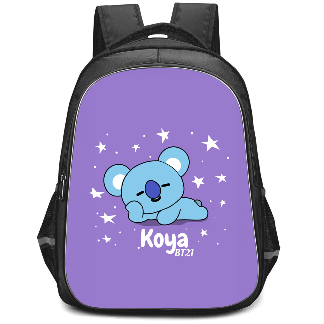 BT21 Koya Backpack StudentPack - Koya Sleeping Purple Background