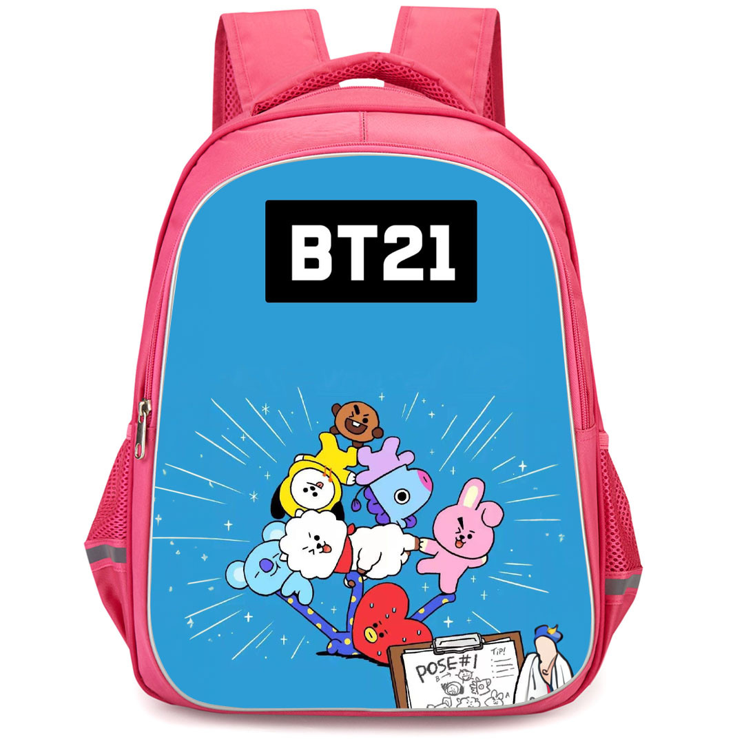 BT21 Backpack StudentPack - BT21 This Is Nothing For A UNIVERSTAR Blue Background Poster
