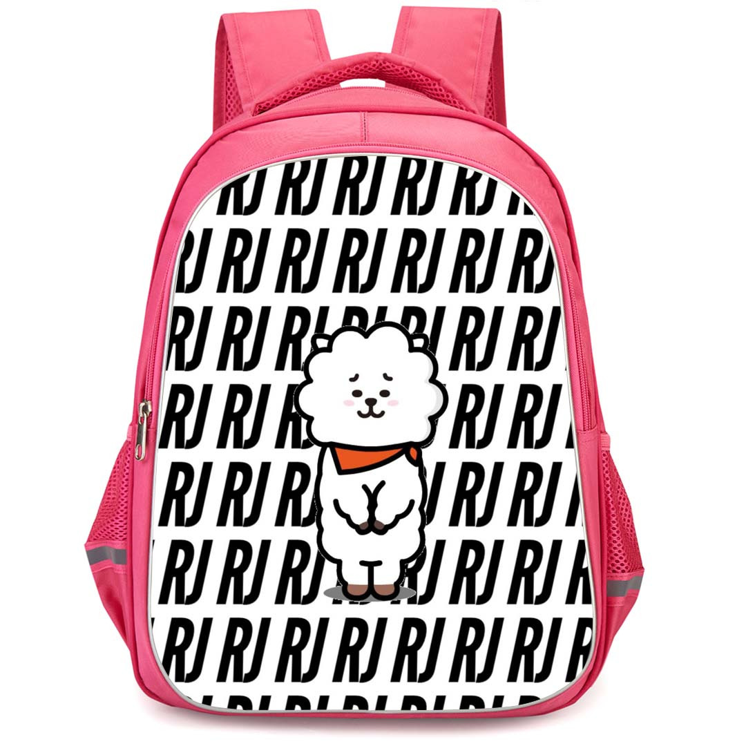 BT21 RJ Backpack StudentPack - RJ Standing On Word Art Background