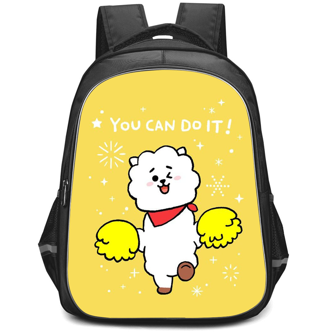 BT21 RJ Backpack StudentPack - RJ You Can Do It Yellow Background