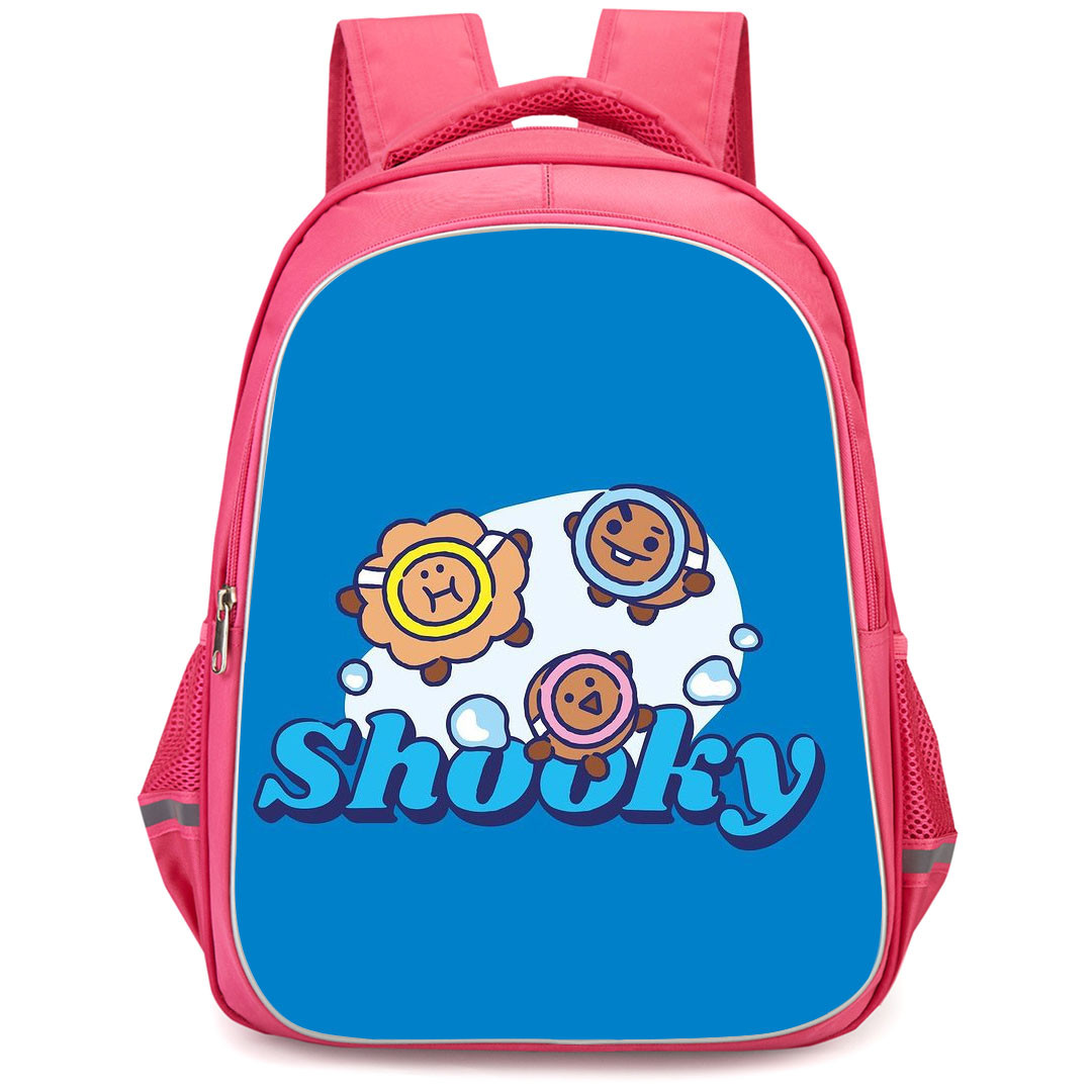 BT21 Shooky Backpack StudentPack - Shooky Dive Down Into The Ocean Blue Background