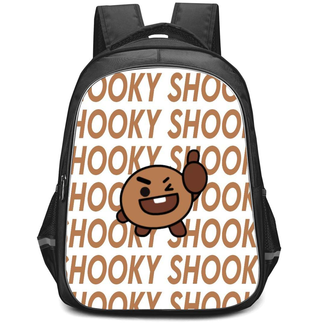 BT21 Shooky Backpack StudentPack - Shooky Standing On Word Art White Background