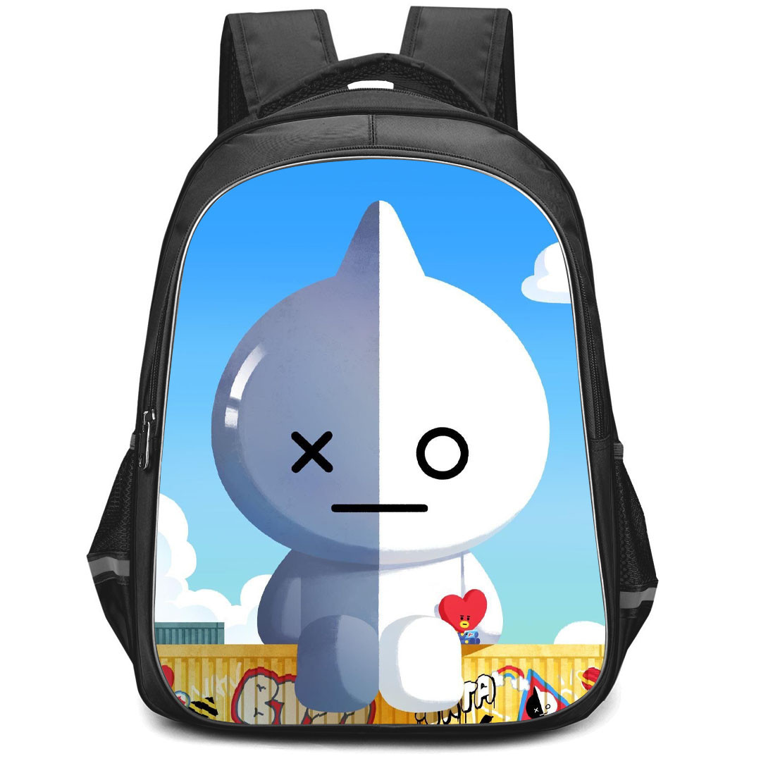 BT21 Van Backpack StudentPack - Van Sitting With Tata On A Container