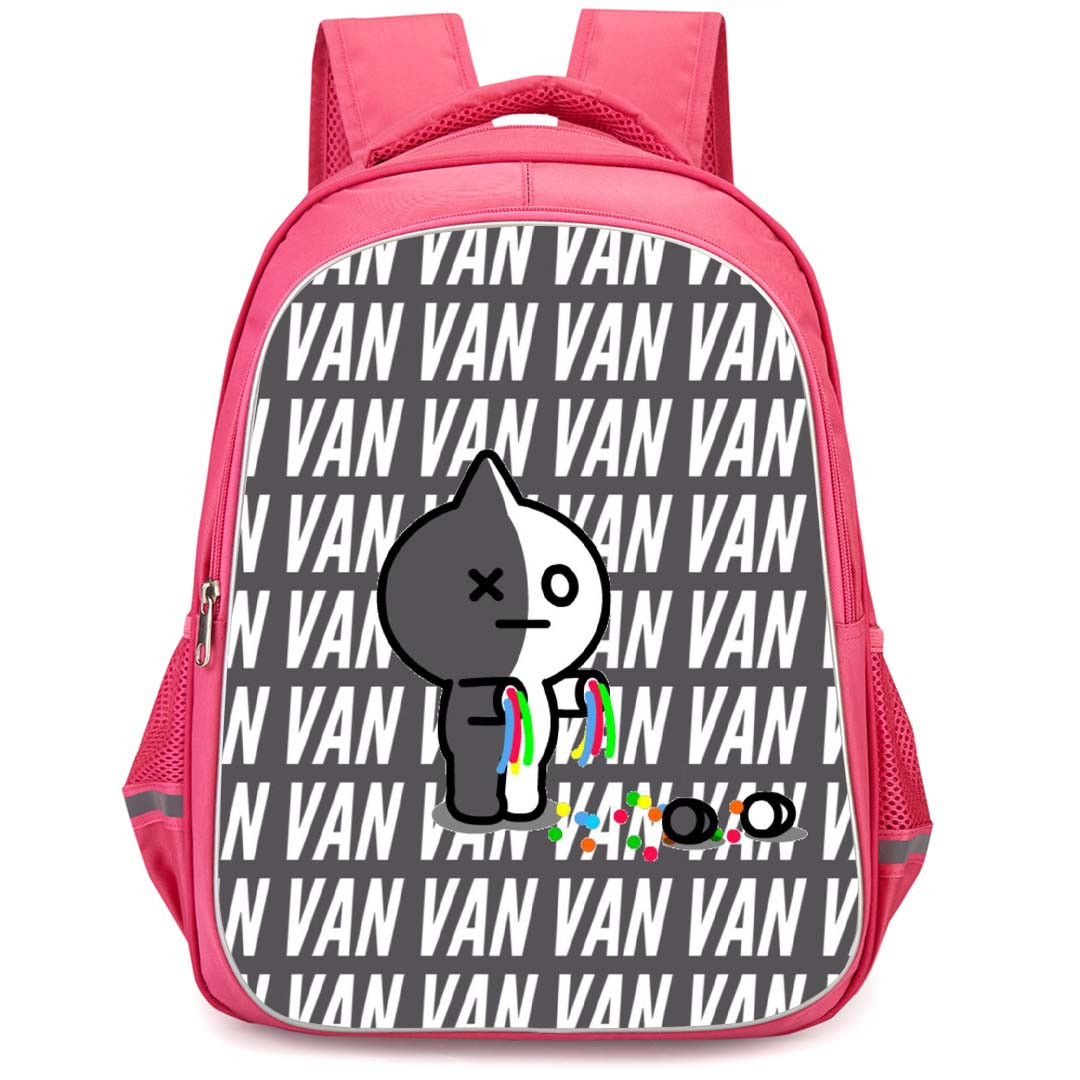BT21 Van Backpack StudentPack - Van Standing ON Word Art Background