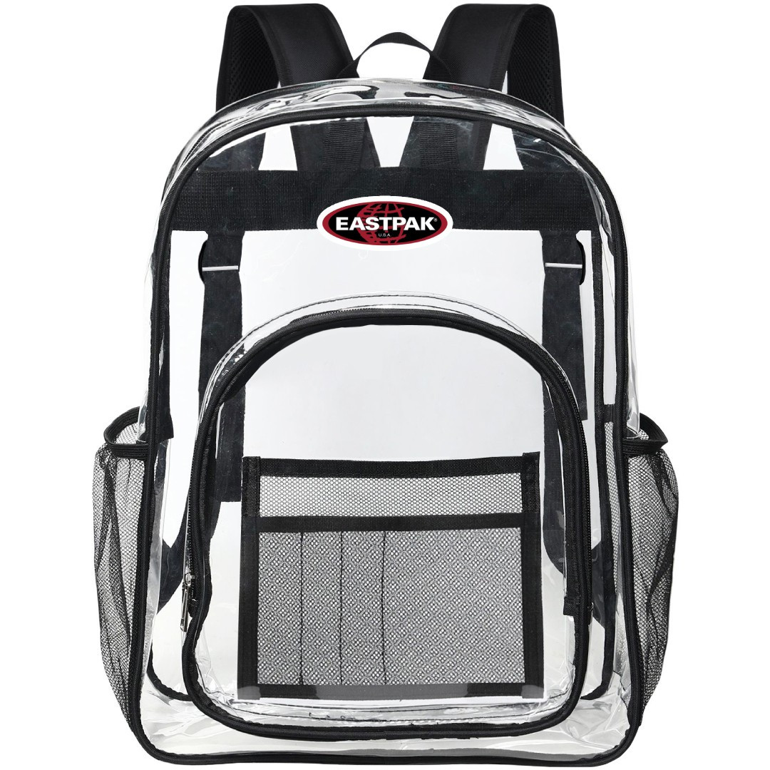 Eastpak Clear Backpack - Transparent See Through School Bag Eastpak Large Logo
