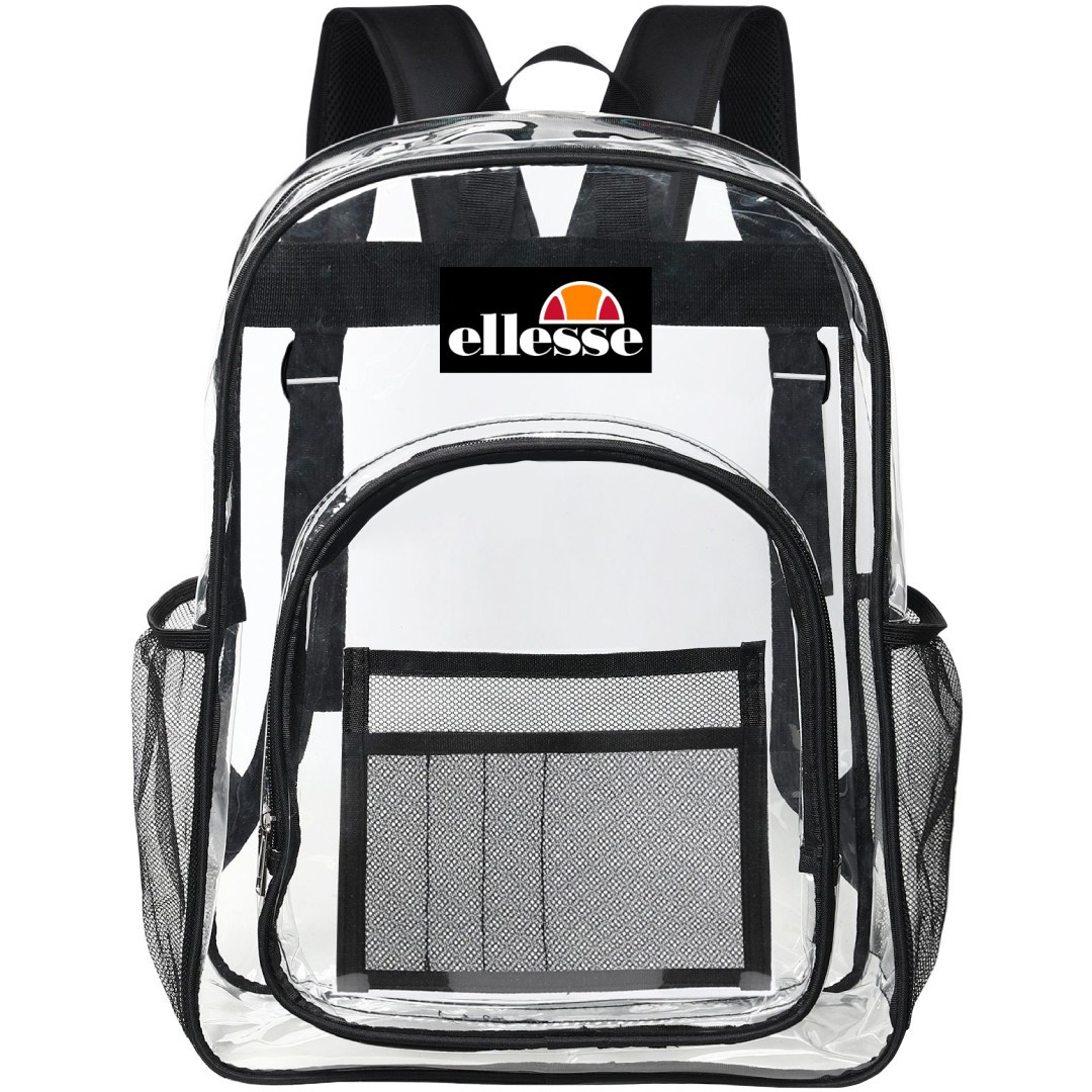 Ellesse Clear Backpack - Transparent See Through School Bag Ellesse Large Logo