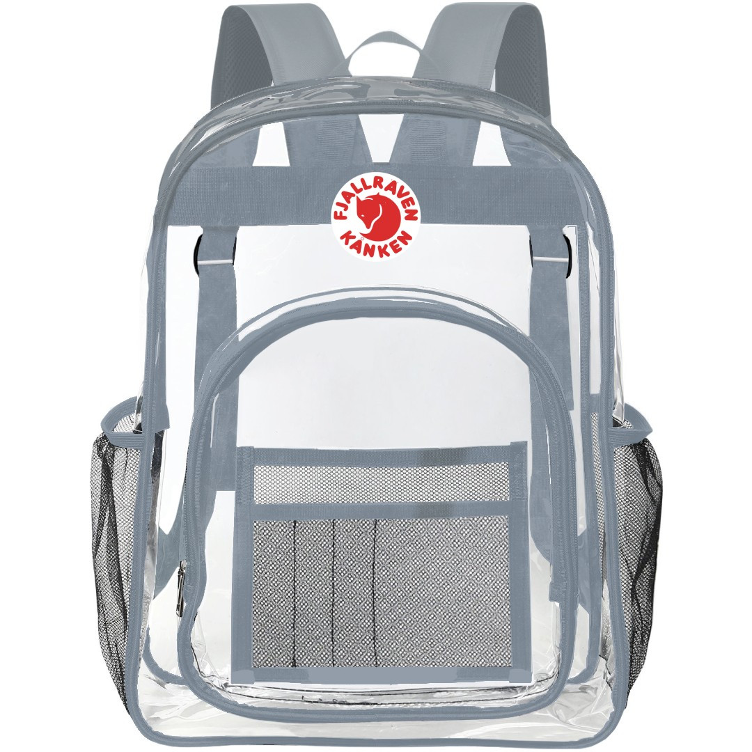 Fj?llr?ven K?nken Clear Backpack - Transparent See Through School Bag Fj?llr?ven K?nken Large Logo