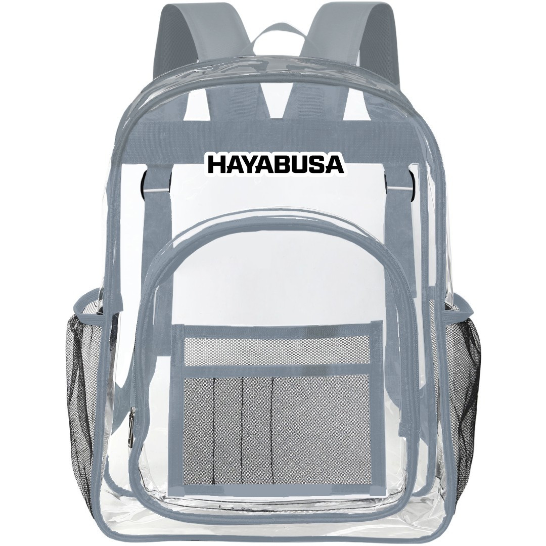 Hayabusa Clear Backpack - Transparent See Through School Bag Hayabusa Large Logo