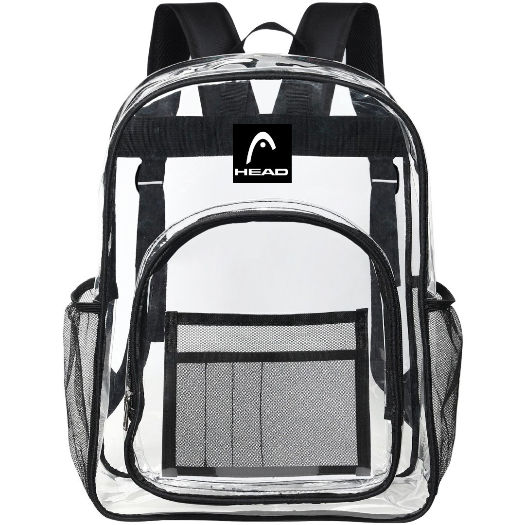 Head Clear Backpack - Transparent See Through School Bag Head Large Logo