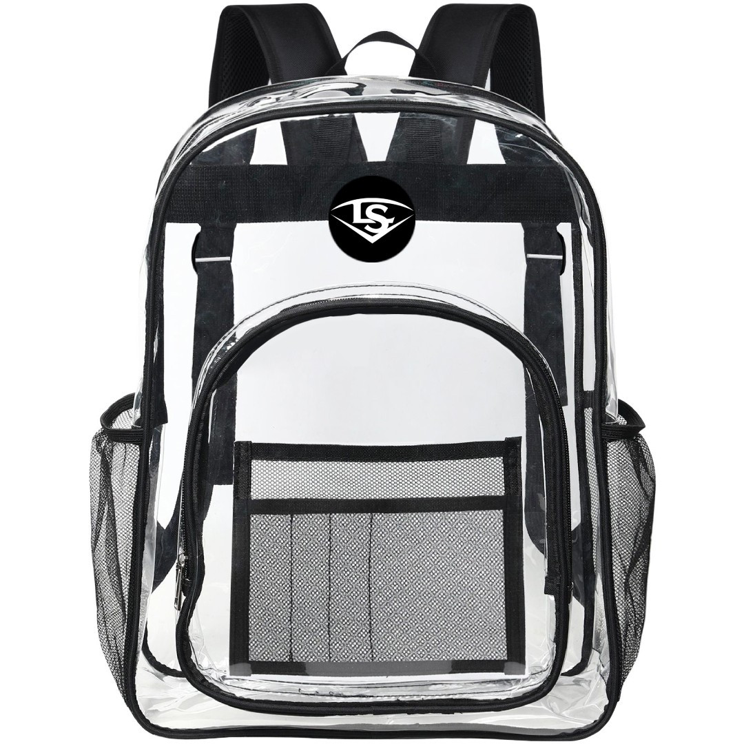 Louisville Slugger Clear Backpack - Transparent See Through School Bag Louisville Slugger Large Logo