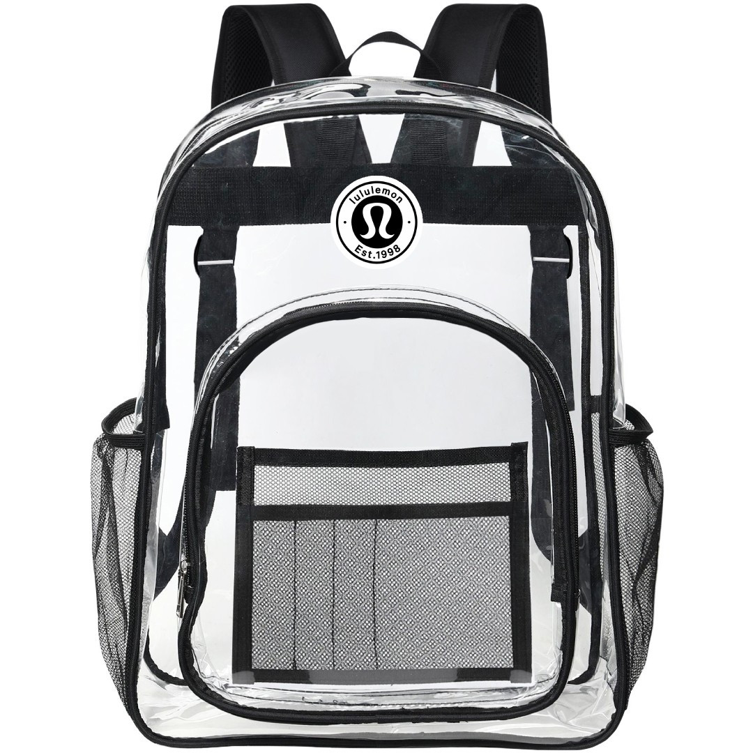 Lululemon Clear Backpack - Transparent See Through School Bag Lululemon Large Logo