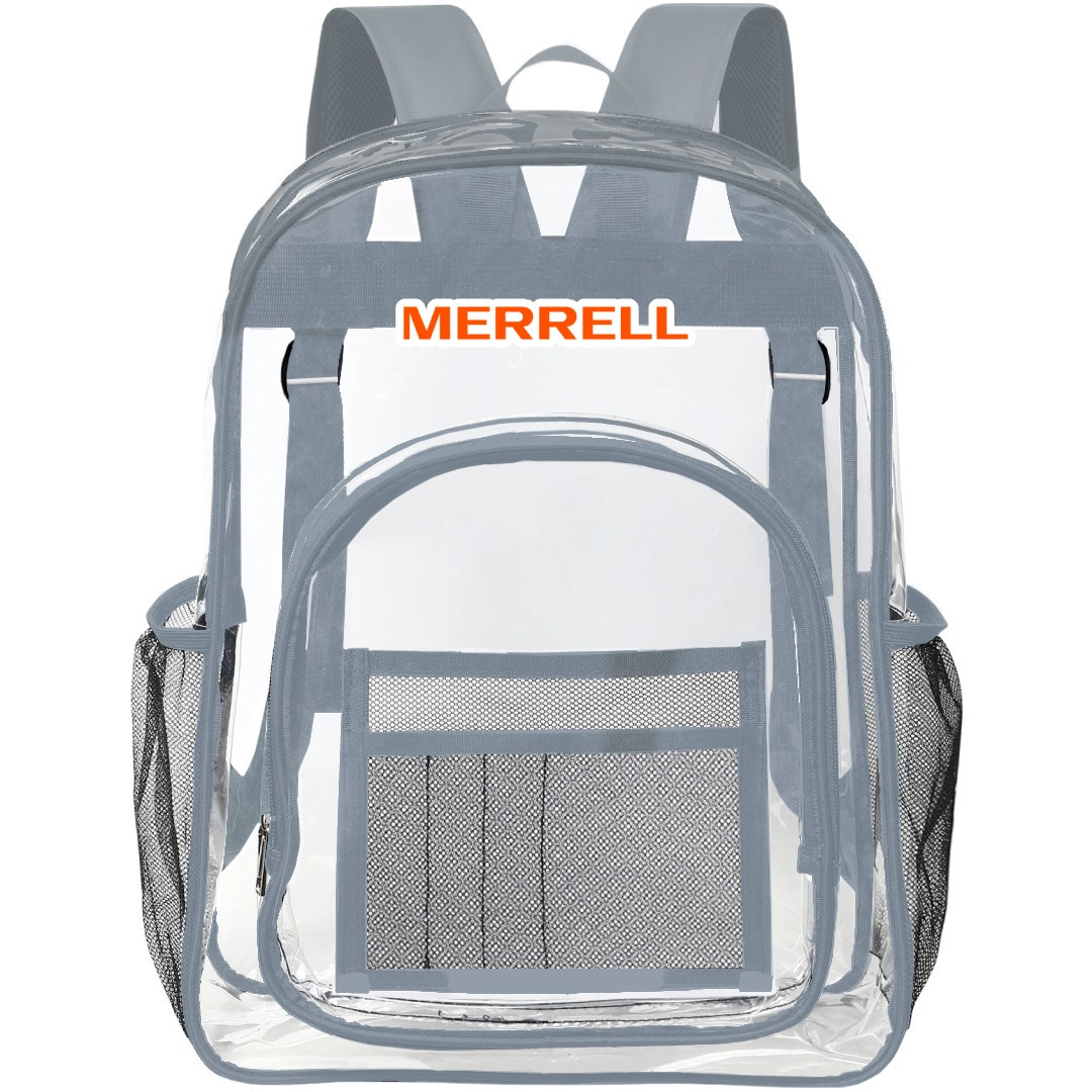 Merrell Clear Backpack - Transparent See Through School Bag Merrell Large Logo