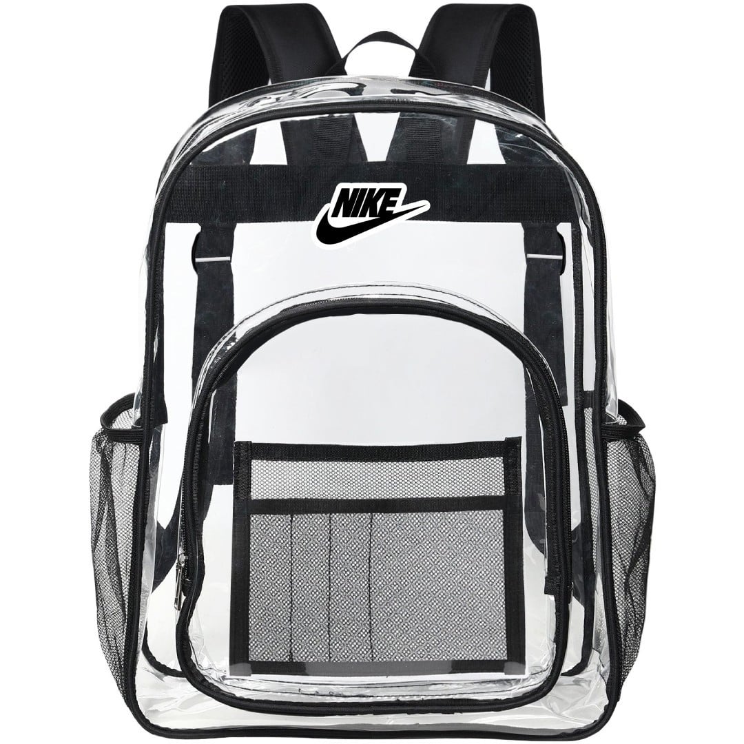 Nike Heritage Clear Backpack - Transparent See Through School Bag Nike Large Logo