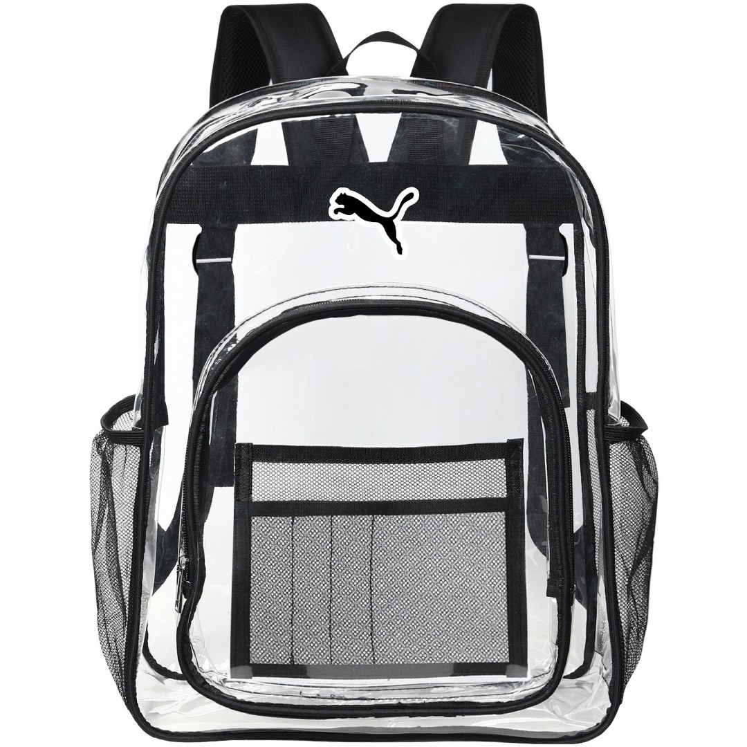 Puma Clear Stadium Backpack - Transparent See Through School Bag Puma Large Logo