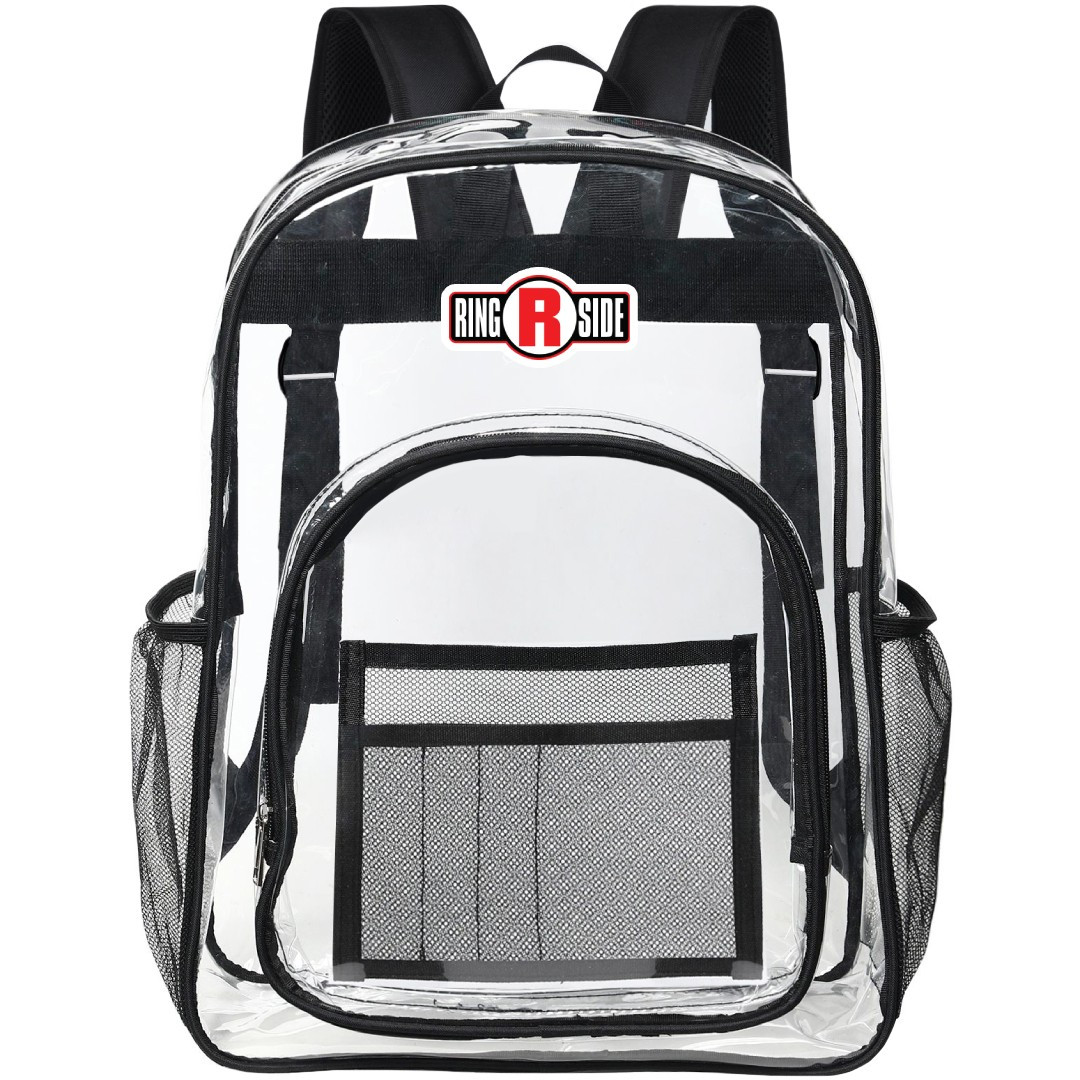 Ringside Clear Backpack - Transparent See Through School Bag Ringside Large Logo