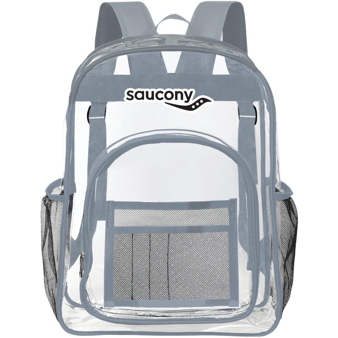 Saucony Clear Backpack - Transparent See Through School Bag Saucony Large Logo