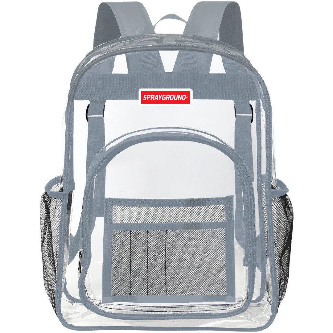 Sprayground Clear Backpack - Transparent See Through School Bag Sprayground Large Logo