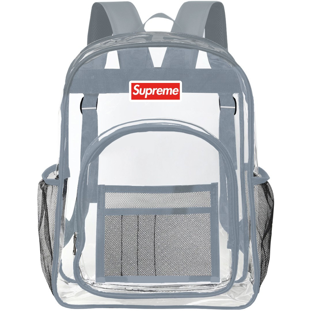 Supreme Clear Backpack - Transparent See Through School Bag Supreme Large Logo