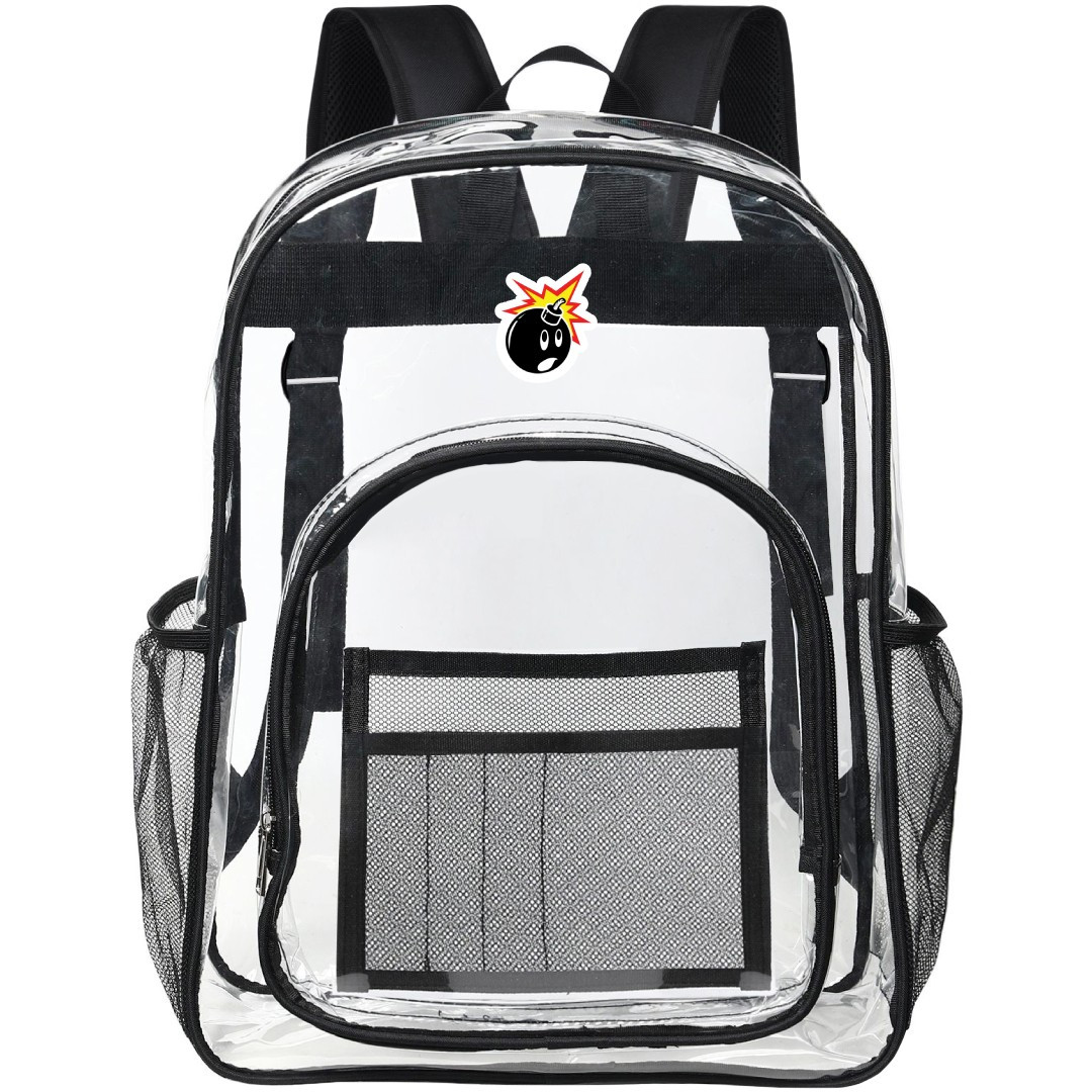 The Hundreds Clear Backpack - Transparent See Through School Bag The Hundreds Large Logo