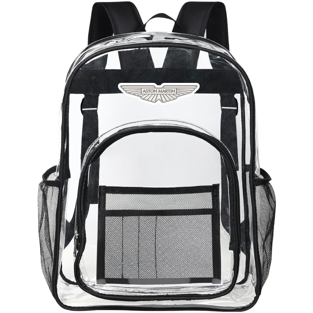 Aston Martin Clear Backpack - Transparent See Through School Bag Aston Martin Large Logo