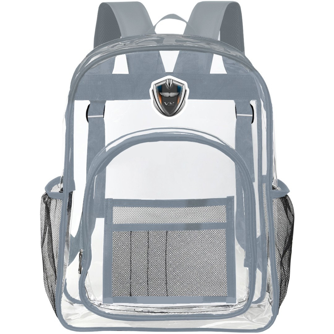 Aston Martin V12 Speedster Clear Backpack - Transparent See Through School Bag Aston Martin V12 Speedster Large Logo
