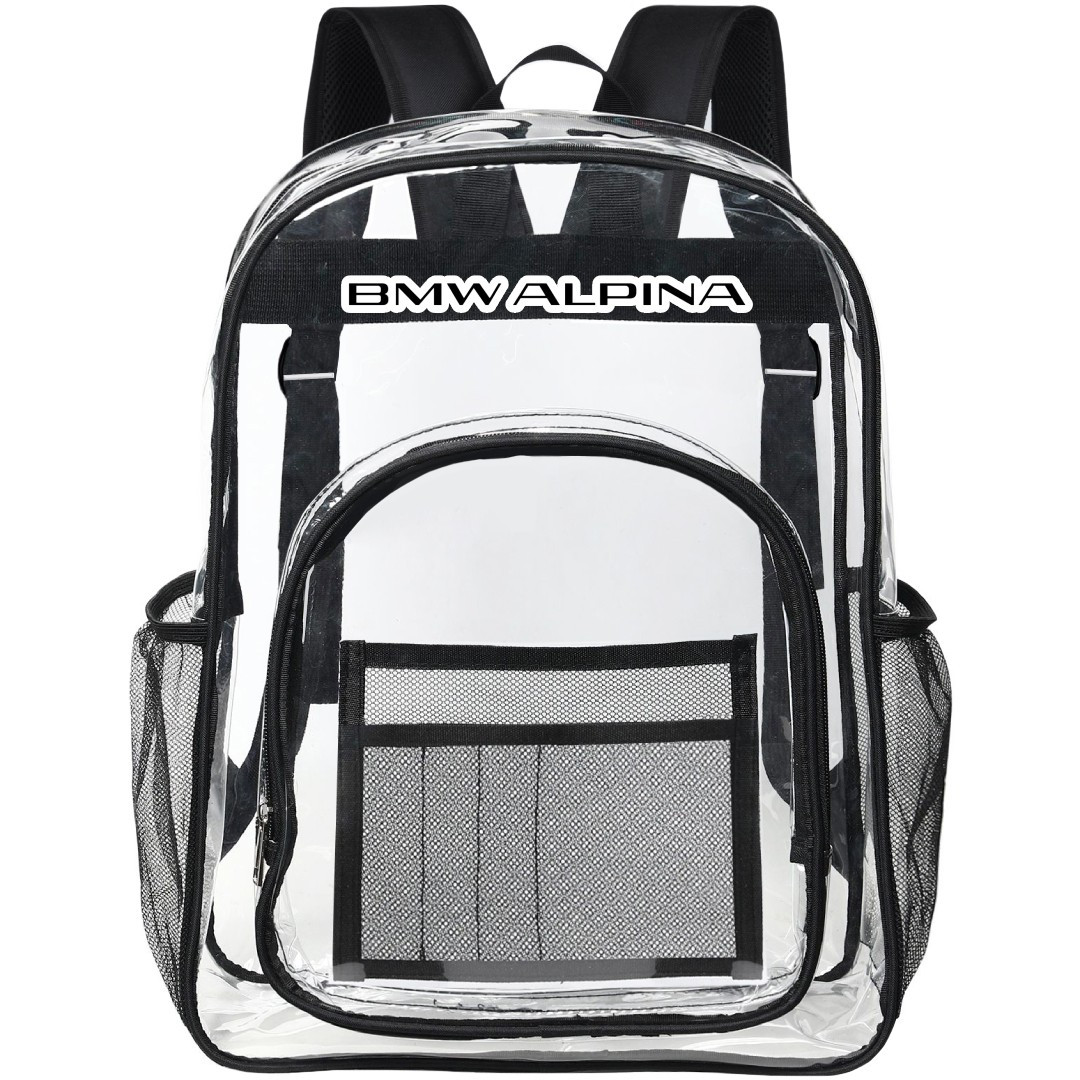 BMW Alpina Clear Backpack - Transparent See Through School Bag BMW Alpina Large Logo