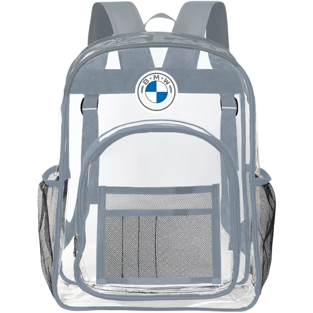 BMW Clear Backpack - Transparent See Through School Bag BMW Large Logo