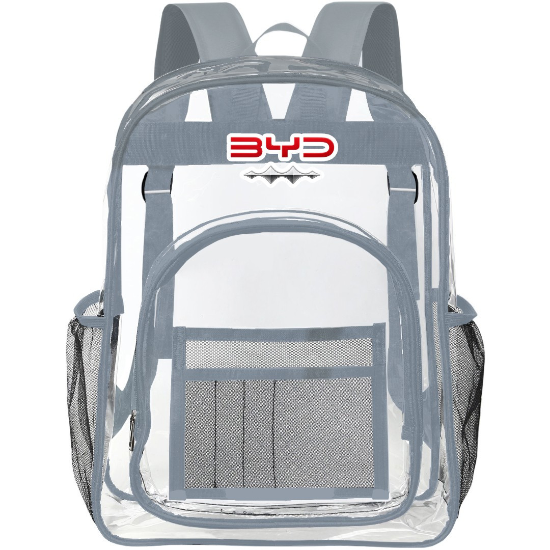 BYD Bao 5 Clear Backpack - Transparent See Through School Bag BYD Bao 5 Large Logo
