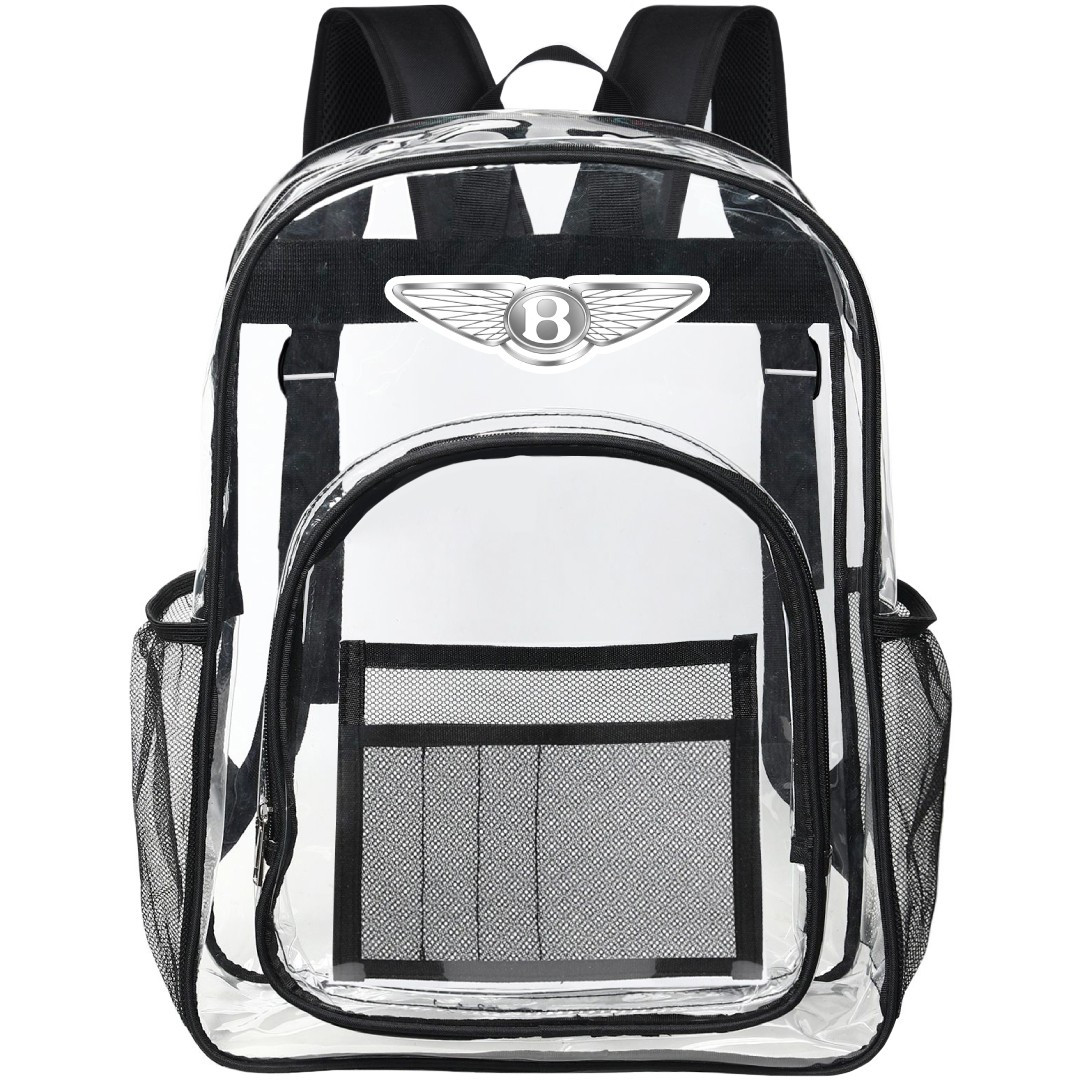 Bentley Clear Backpack - Transparent See Through School Bag Bentley Large Logo
