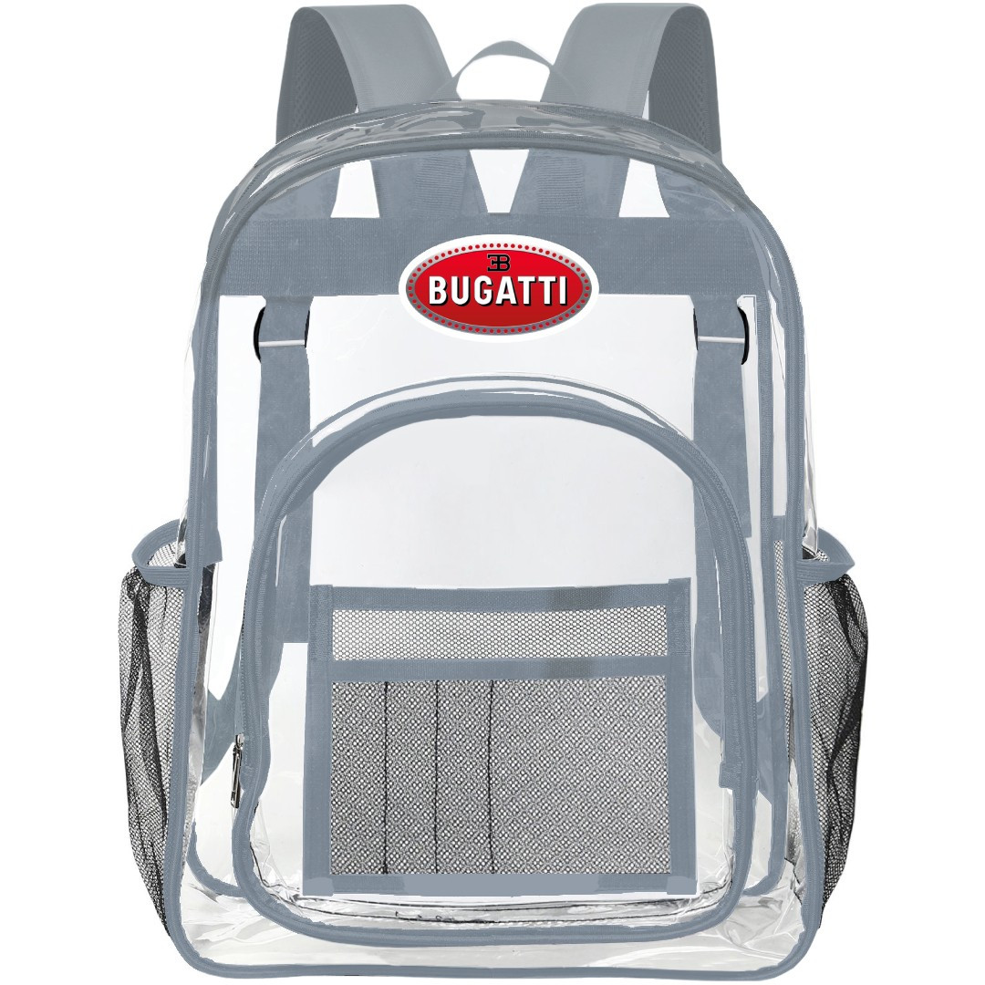 Bugatti Clear Backpack - Transparent See Through School Bag Bugatti Large Logo