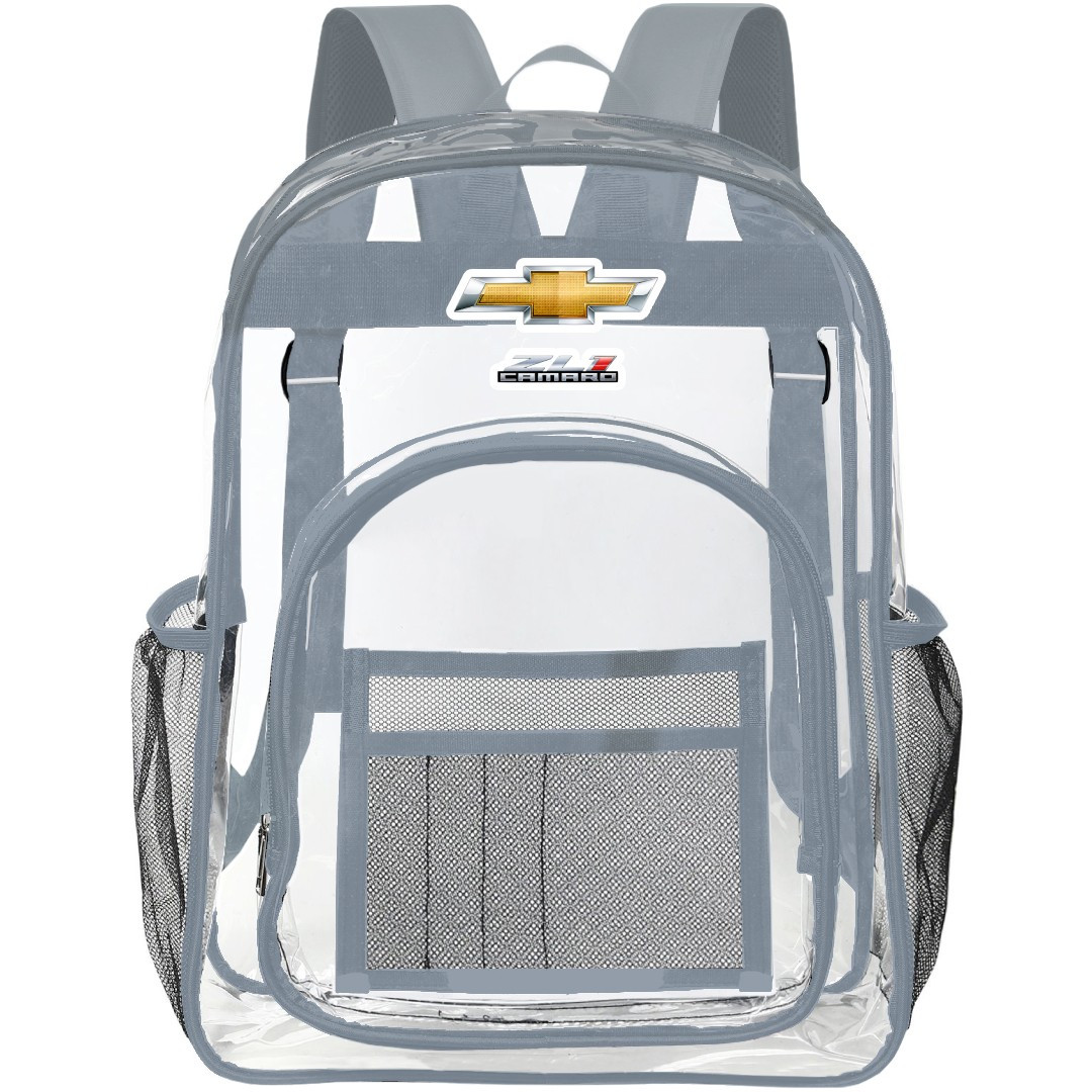 Chevrolet Camaro ZL1 Clear Backpack - Transparent See Through School Bag Chevrolet Camaro ZL1 Large Logo