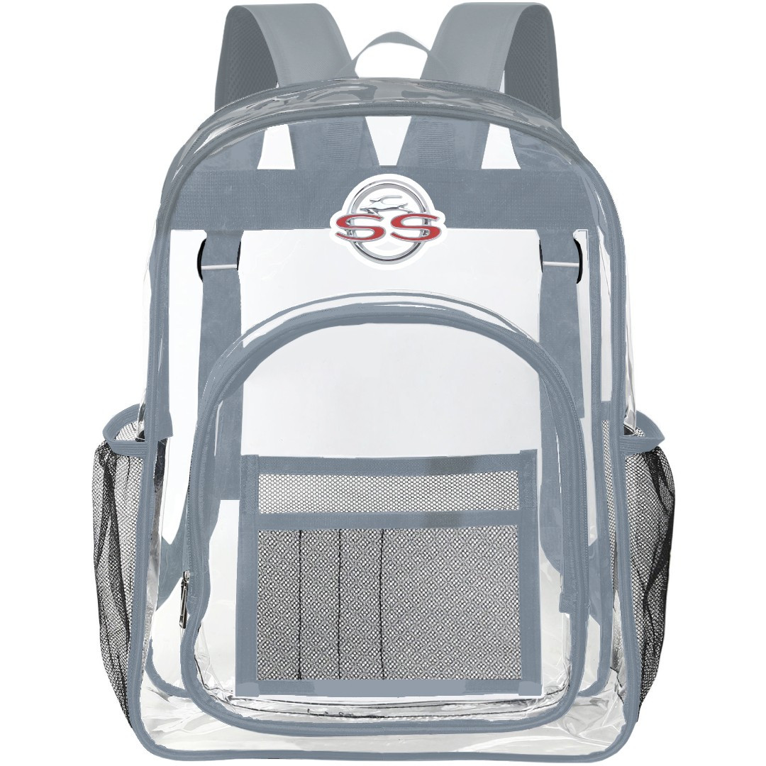 Chevrolet Impala SS Clear Backpack - Transparent See Through School Bag Chevrolet Impala SS Large Logo