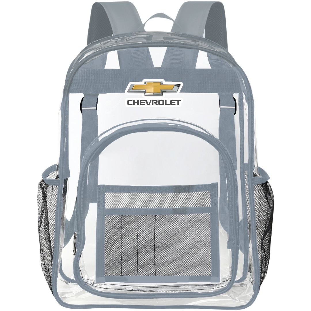 Chevrolet Clear Backpack - Transparent See Through School Bag Chevrolet Large Logo