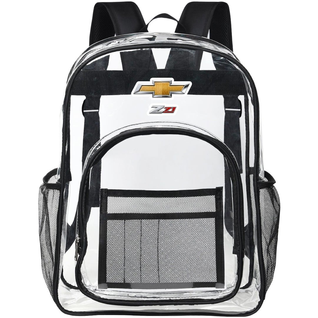 Chevrolet Tahoe Z71 Clear Backpack - Transparent See Through School Bag Chevrolet Tahoe Z71 Large Logo