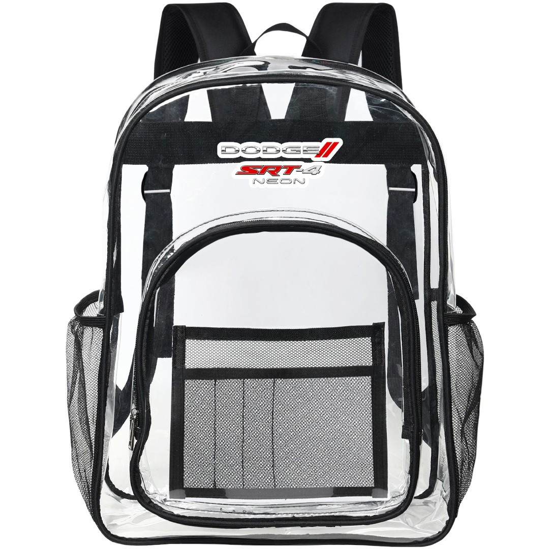 Dodge Neon SRT-4 Clear Backpack - Transparent See Through School Bag Dodge Neon SRT-4 Large Logo