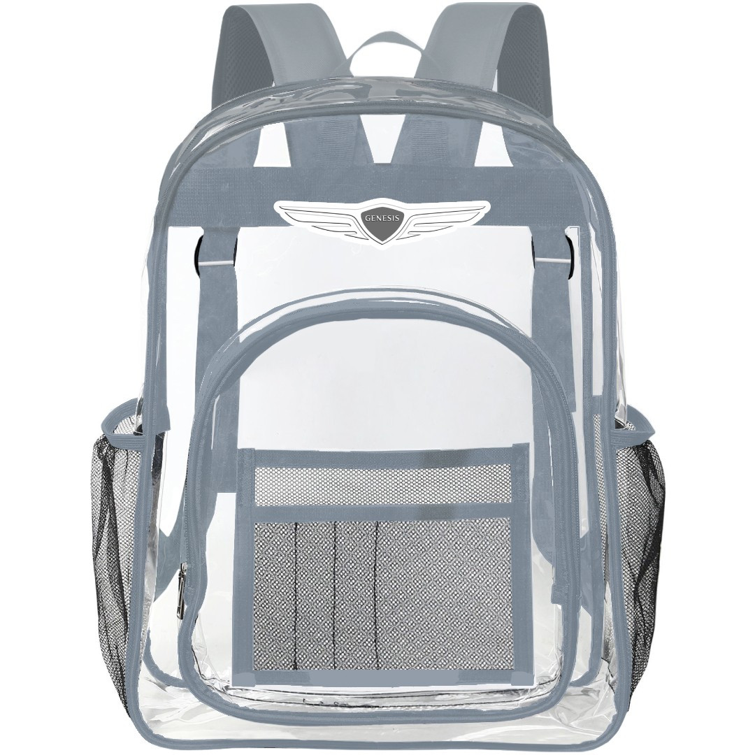 Genesis Clear Backpack - Transparent See Through School Bag Genesis Large Logo
