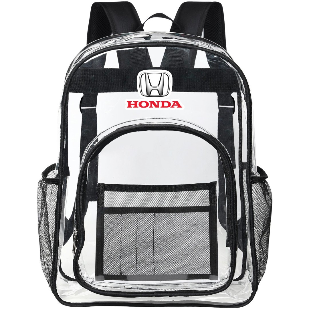 Honda Clear Backpack - Transparent See Through School Bag Honda Large Logo